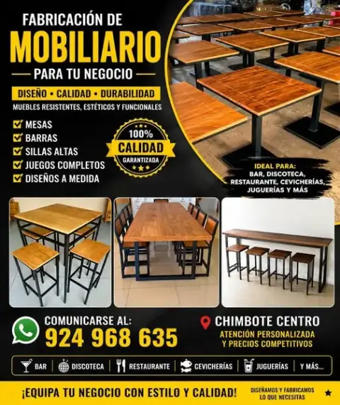 Mobiliario para bar, discoteca y restaurante