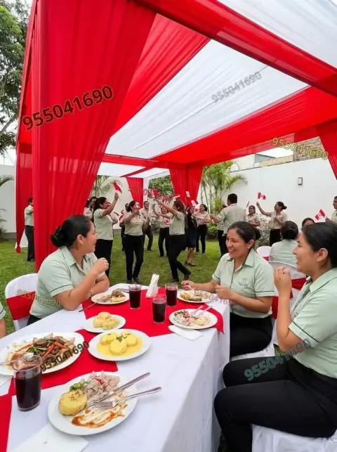 Alquiler de toldos gigantes y banquetes corporativos en Coishco