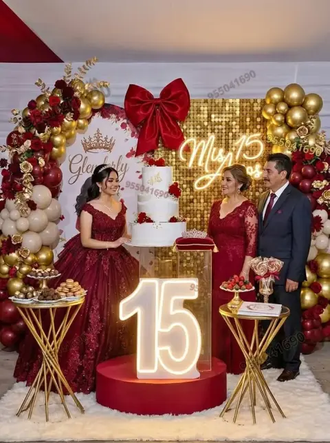 Alquiler de mesas y vajilla fina para quinceañera en Santa