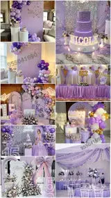 Alquiler de toldos con telas lila malva y violeta en Chimbote