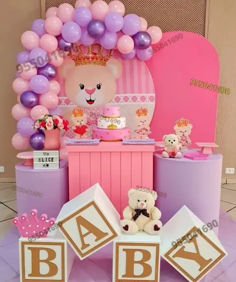 Alquiler de estructuras de metal para fondo de fotos de Baby Shower en Chimbote