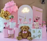 Decoración de osito rosado para Baby Shower en Chimbote