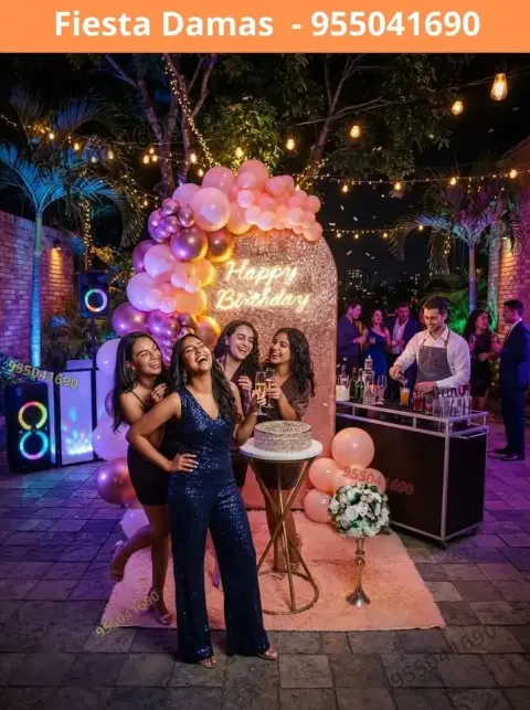 Paquete de fiesta familiar y decoracion para mujer en el distrito de Santa