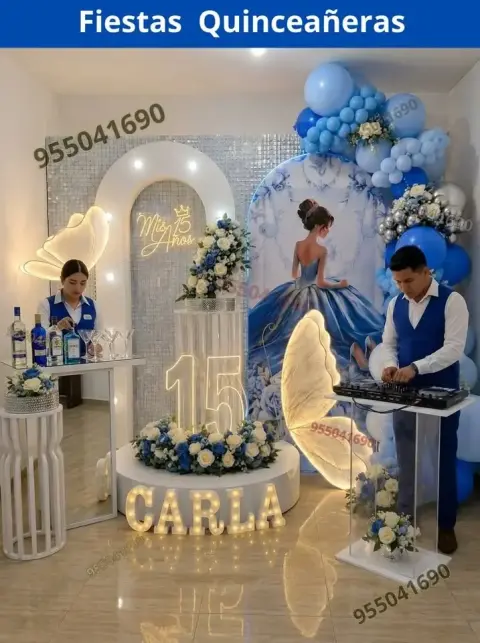Tematica en color turquesa y aguamarina para quinceañeras Cambio Puente