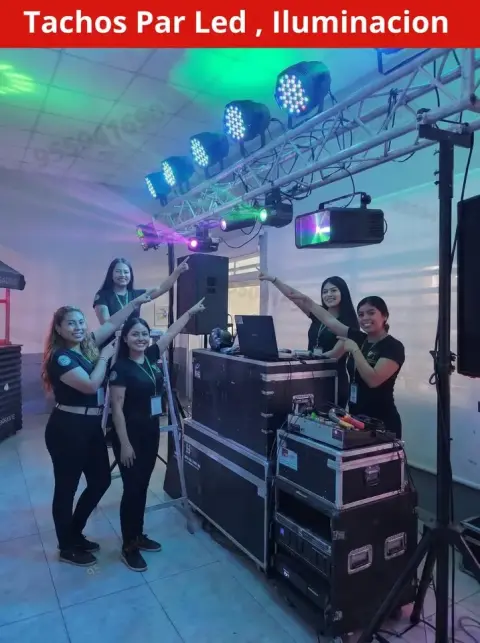 Luces de fiesta ritmicas y led de colores para reuniones en Coishco