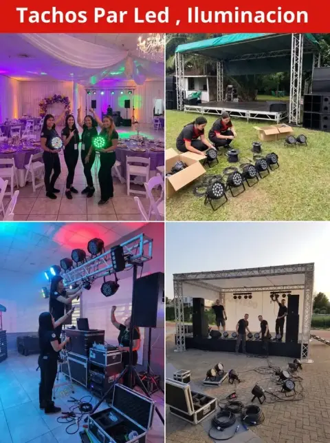 Iluminacion arquitectonica para toldos y banquetes con tachos par led en Santa