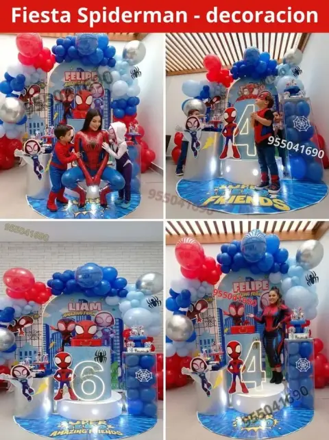 Decoración de Spidey para cumpleaños de 4 años en Nuevo Chimbote