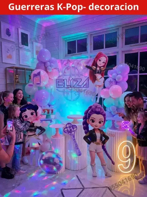 Kit de lona publicitaria y parantes de las guerreras K-pop Chimbote