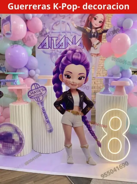 Pack de fondo y estandarte de Las Guerreras K-pop en Campo Nuevo