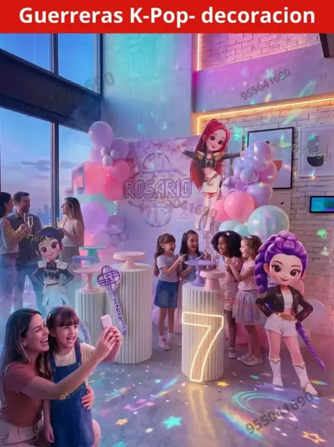 Kit de banner publicitario y lona de las guerreras K-pop Guadalupito