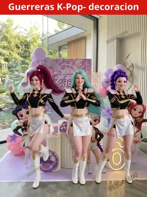 Kit completo de lona y banner de las guerreras K-pop para fiesta Chimbote
