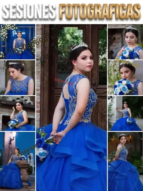 Decoración de 15 años en tonos azules con mariposas en Coishco