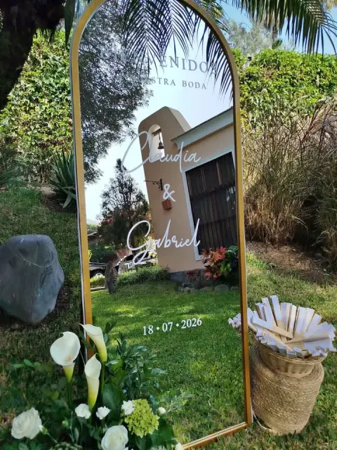Espejo selfie de bienvenida en alquiler