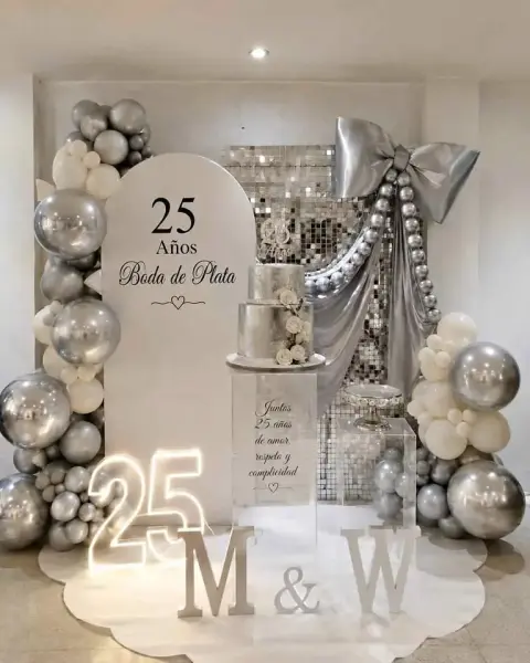 Decoración de bodas de plata