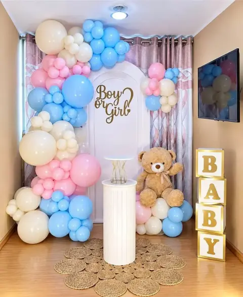 Decoración para revelación de sexo