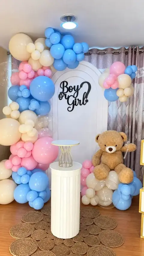 Decoración para revelación de sexo