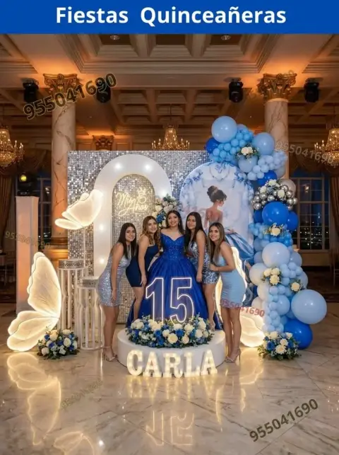 Decoración de 15 años en casa o salón — todos los colores (desde S/ 120)