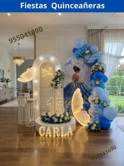 Decoración de 15 años en casa o salón — todos los colores (desde S/ 120)