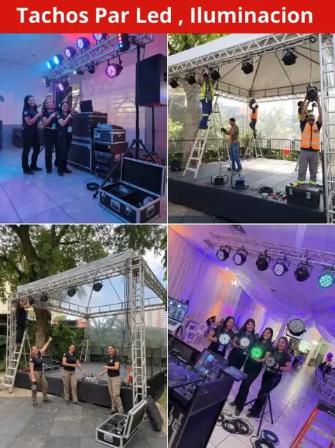 Iluminación para eventos: tachos Par LED y luces rítmicas (desde S/ 45)