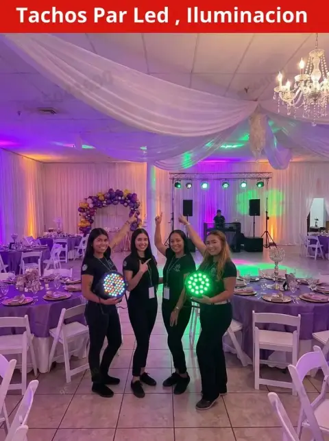 Iluminación para eventos: tachos Par LED y luces rítmicas (desde S/ 45)