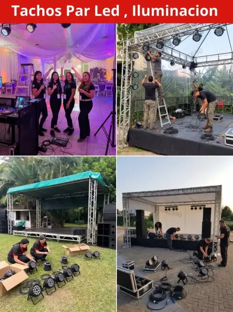 Iluminación para eventos: tachos Par LED y luces rítmicas (desde S/ 45)