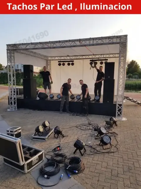Iluminación para eventos: tachos Par LED y luces rítmicas (desde S/ 45)