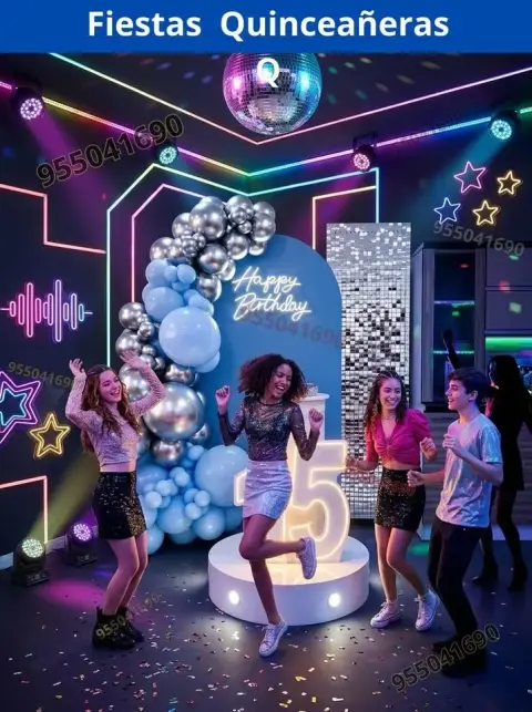 Decoración de 15 años en casa o salón — todos los colores (desde S/ 120)