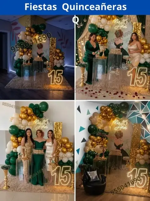 Decoración de 15 años en casa o salón — todos los colores (desde S/ 120)