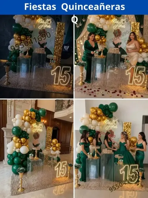 Decoración de 15 años en casa o salón — todos los colores (desde S/ 120)