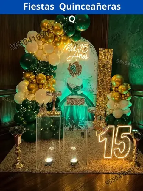 Decoración de 15 años en casa o salón — todos los colores (desde S/ 120)