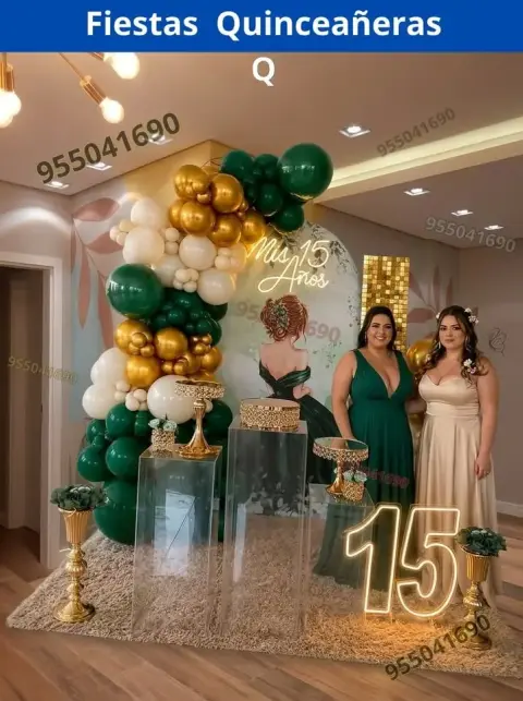 Decoración de 15 años en casa o salón — todos los colores (desde S/ 120)