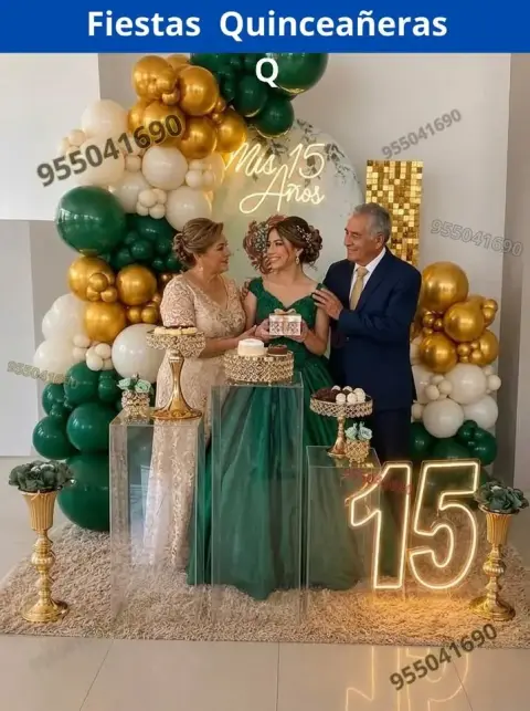Decoración de 15 años en casa o salón — todos los colores (desde S/ 120)