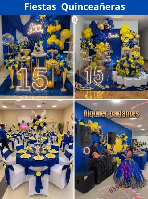 Decoración de 15 años en casa o salón — todos los colores (desde S/ 120)