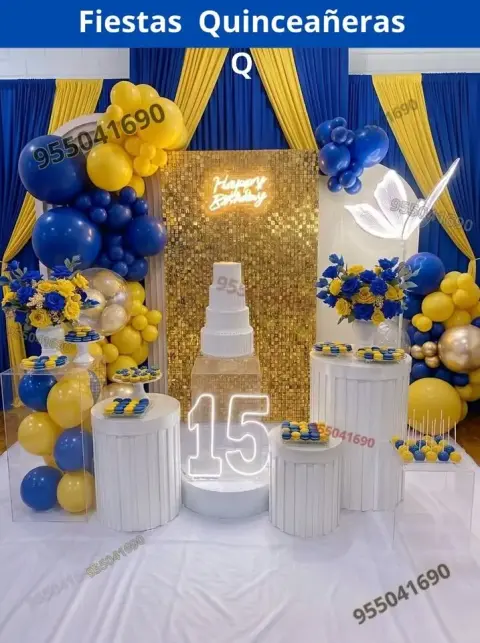 Decoración de 15 años en casa o salón — todos los colores (desde S/ 120)
