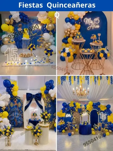 Decoración de 15 años en casa o salón — todos los colores (desde S/ 120)