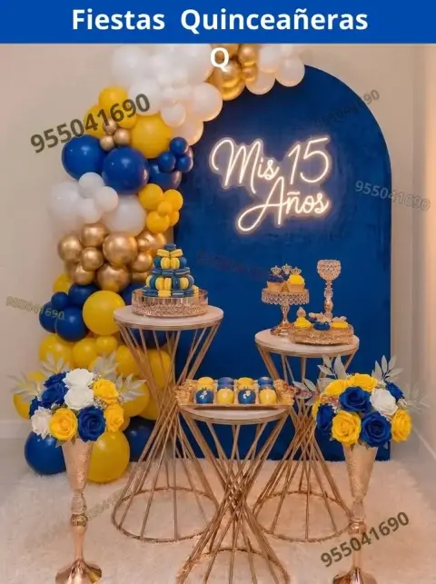 Decoración de 15 años en casa o salón — todos los colores (desde S/ 120)
