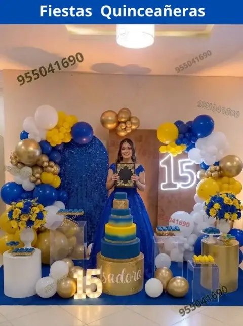 Decoración de 15 años en casa o salón — todos los colores (desde S/ 120)