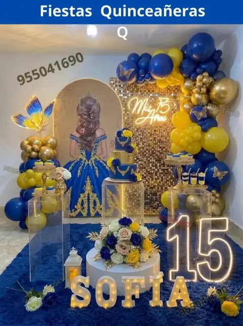 Decoración de 15 años en casa o salón — todos los colores (desde S/ 120)
