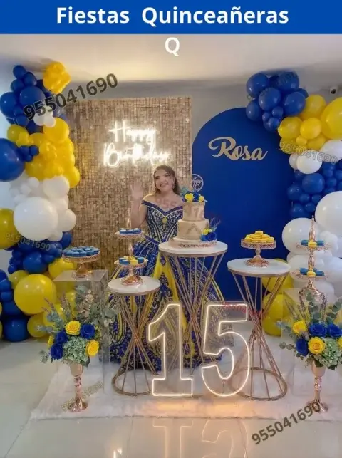 Decoración de 15 años en casa o salón — todos los colores (desde S/ 120)