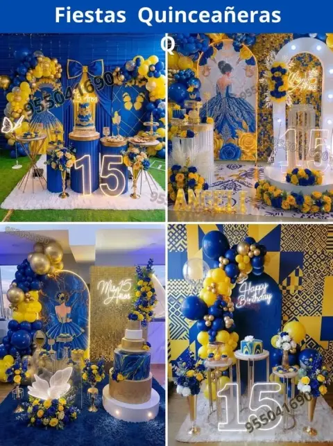 Decoración de 15 años en casa o salón — todos los colores (desde S/ 120)
