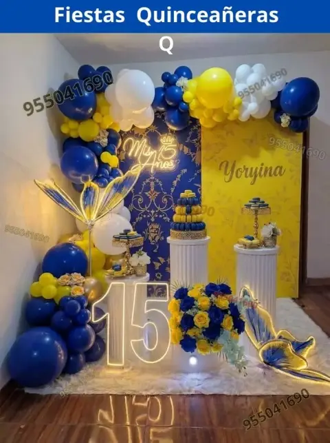 Decoración de 15 años en casa o salón — todos los colores (desde S/ 120)