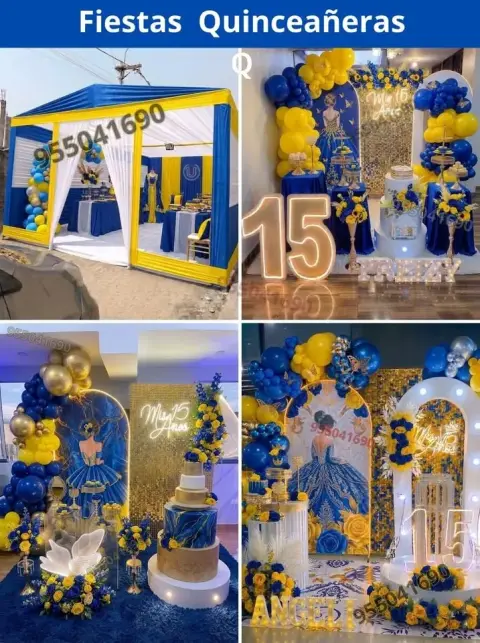 Decoración de 15 años en casa o salón — todos los colores (desde S/ 120)