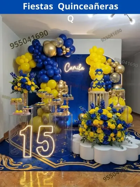 Decoración de 15 años en casa o salón — todos los colores (desde S/ 120)