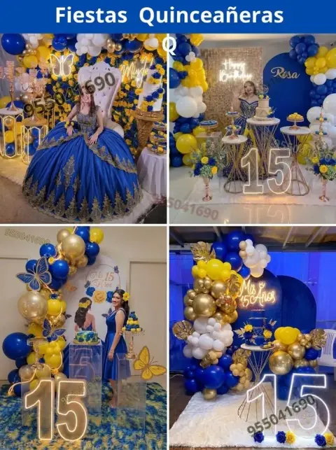 Decoración de 15 años en casa o salón — todos los colores (desde S/ 120)