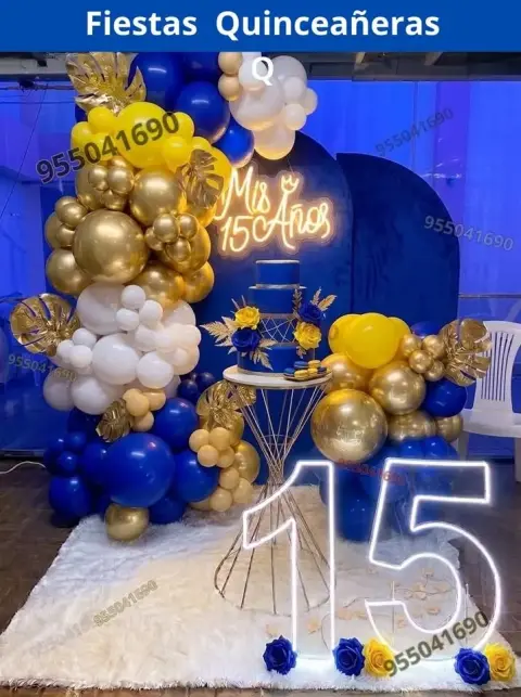 Decoración de 15 años en casa o salón — todos los colores (desde S/ 120)
