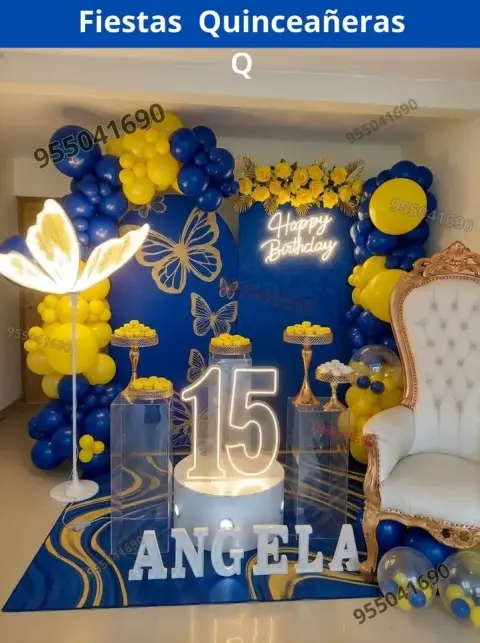 Decoración de 15 años en casa o salón — todos los colores (desde S/ 120)