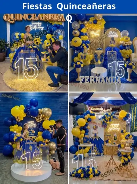 Decoración de 15 años en casa o salón — todos los colores (desde S/ 120)