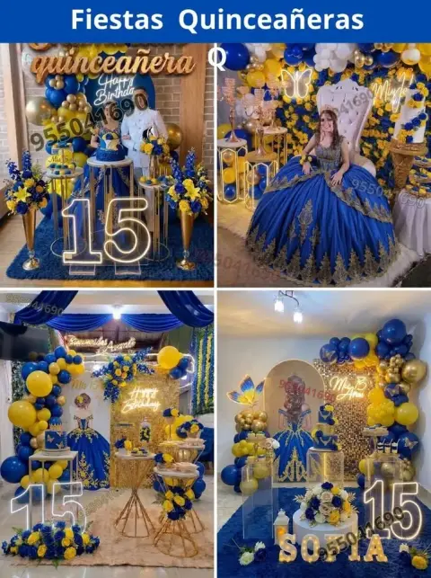 Decoración de 15 años en casa o salón — todos los colores (desde S/ 120)
