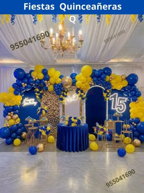 Decoración de 15 años en casa o salón — todos los colores (desde S/ 120)