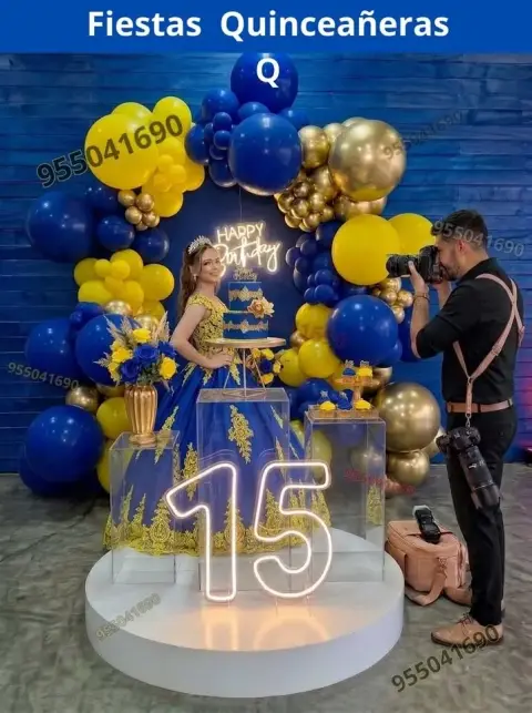 Decoración de 15 años en casa o salón — todos los colores (desde S/ 120)